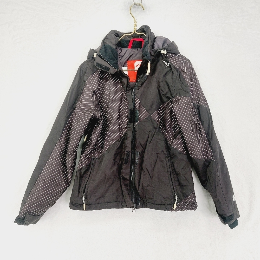 Orage Prime OT Snowboard Ski Black Skirt Goggle Pocket Vents Coat Jacket Z53
